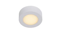 Lucide BRICE-LED - Flush ceiling light Bathroom - Ø 11,7 cm - LED Dim. - 1x8W 3000K - IP44 - White turned on 1