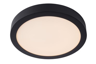 Lucide BRICE-LED - Lámpara de techo Baño - Ø 30 cm - LED Regul. - 1x30W 3000K - IP44 - Negro