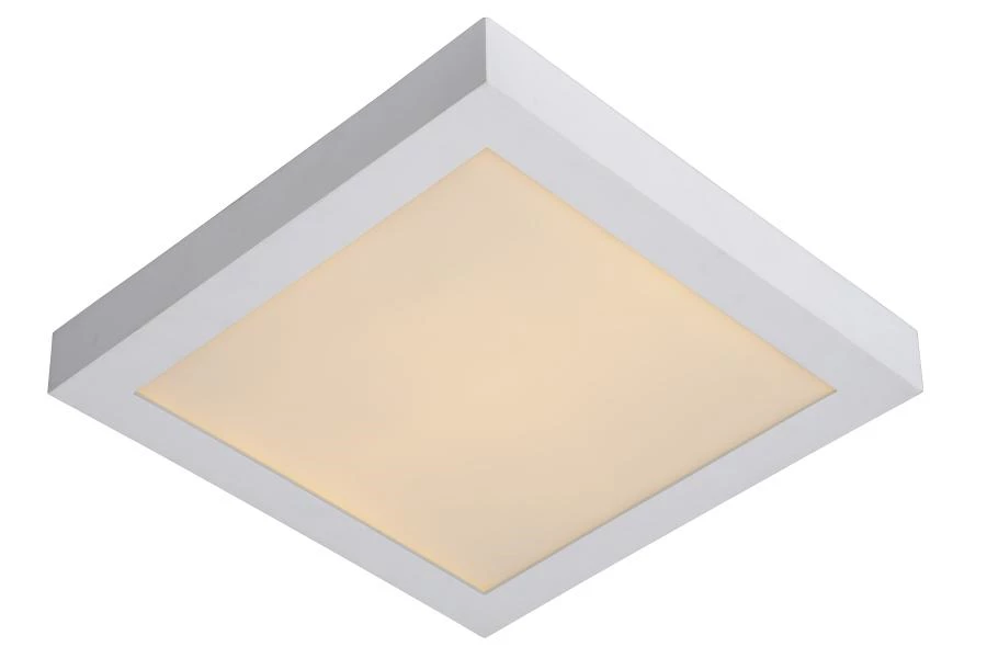 Lucide BRICE-LED - Flush ceiling light Bathroom - LED Dim. - 1x30W 3000K - IP44 - White - turned on 1