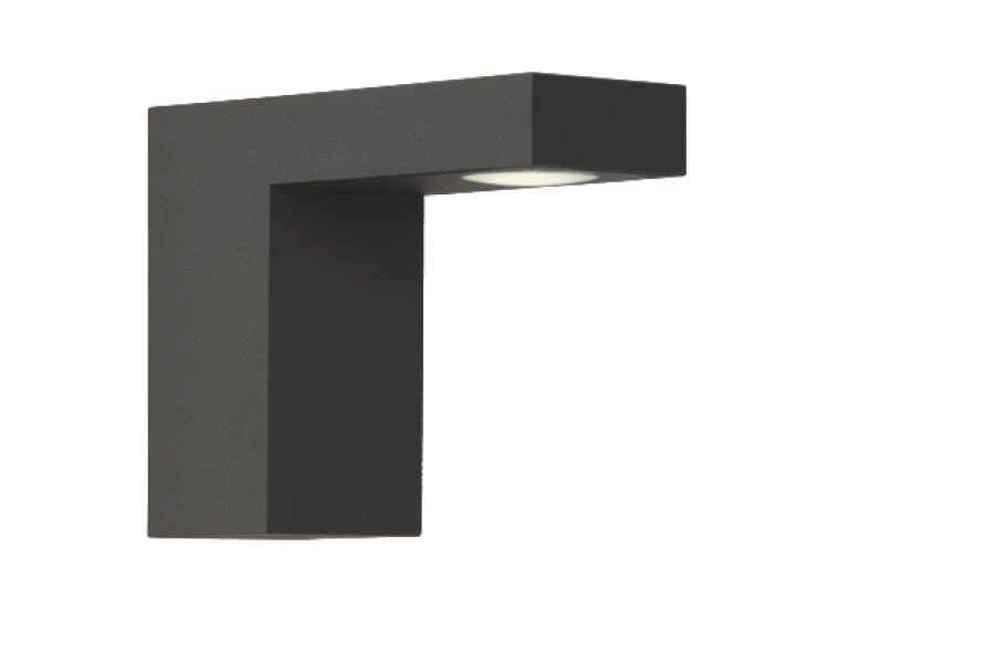 Lucide TEXAS - Spot mural / Applique mural Intérieur/Extérieur - LED - 1x7W 3000K - IP54 - Anthracite - allumé