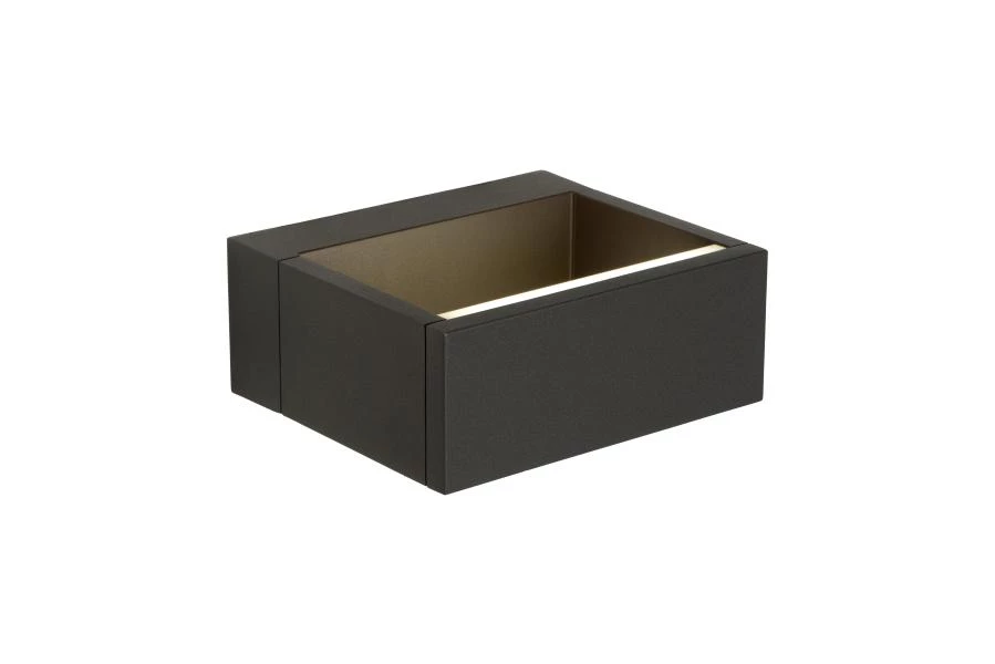 Lucide GOA - Wall light Indoor/Outdoor - LED - 1x10W 3000K - IP54 - Anthracite - turned on
