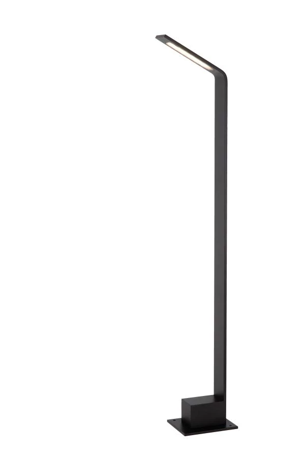 Lucide LAWFORD - Borne extérieur - LED - 1x6W 3000K - IP54 - Noir - allumé