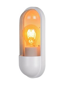 Lucide CAPSULE - Wandlamp Binnen/Buiten - 1xE27 - IP54 - Wit aangezet 1