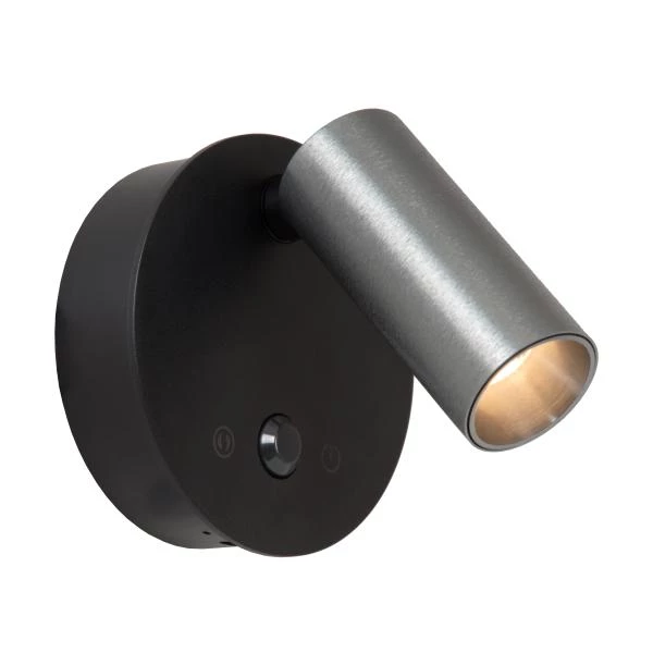 Lucide TONI - wiederaufladbare Wandstrahler / Wandleuchte - Akku/Batterie - Ø 8,1 cm - LED Dim. - CCT - 1x2W 2700K/4000K - Bewegungssensor (Abschaltbar) - Magnetisch - Grauguss - eingeschaltet 5