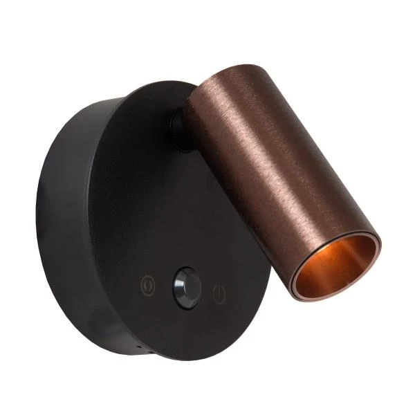 Lucide TONI - wiederaufladbare Wandstrahler / Wandleuchte - Akku/Batterie - Ø 8,1 cm - LED Dim. - CCT - 1x2W 2700K/4000K - Bewegungssensor (Abschaltbar) - Magnetisch - Kaffee - eingeschaltet 6