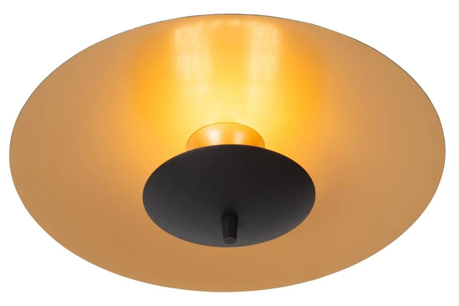 Lucide VULCAN - Plafonnier - Ø 35 cm - LED Dim. - 1x9W 3000K - Noir - allumé