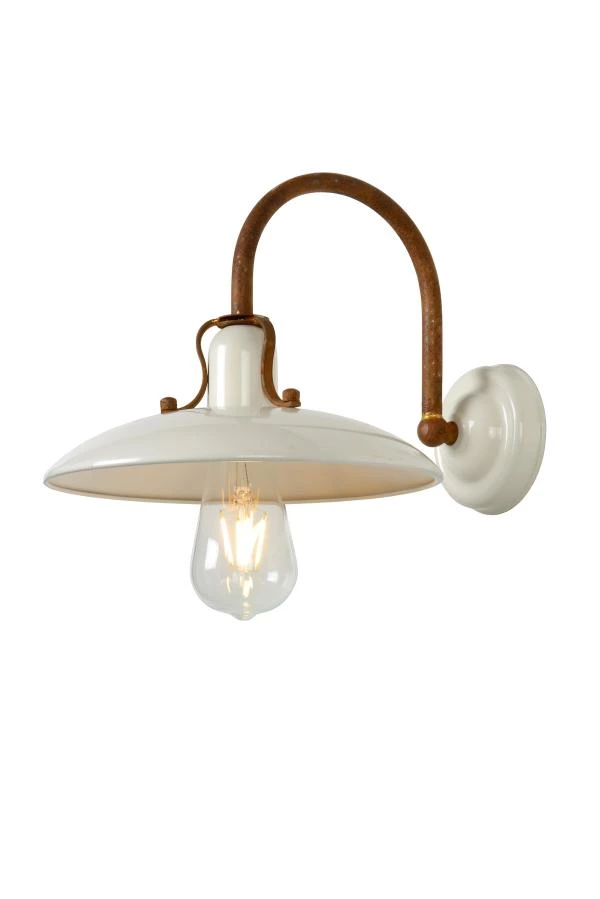 Lucide RÖMER - Wandlamp - 1xE27 - Beige - aangezet 8
