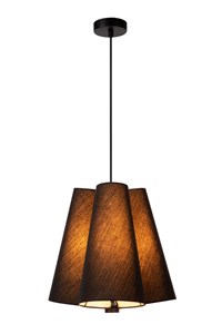 Lucide GREGORY - Pendelleuchten - Ø 34,3 cm - 3xE27 - Schwarz eingeschaltet