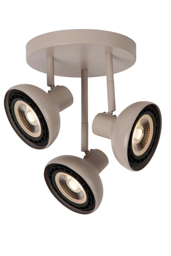 Lucide SENSAS - Foco de techo - Ø 25,8 cm - 3xGU10 (ES111) - Beige - encendido 8