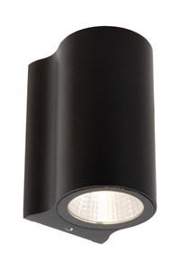 Lucide AKRA - Wandlamp Binnen/Buiten - LED - 1x6W 2700K - IP54 - Zwart aangezet