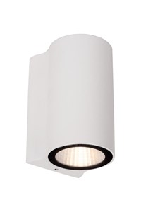 Lucide AKRA - Wandlamp Binnen/Buiten - LED - 1x6W 2700K - IP54 - Wit aangezet 1