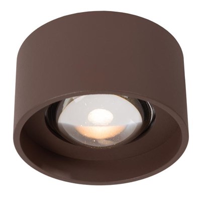 Lucide LENZ - Spot plafond Intérieur/Extérieur - Ø 11 cm - LED - 1x8W 2700K - IP54 - Rouille