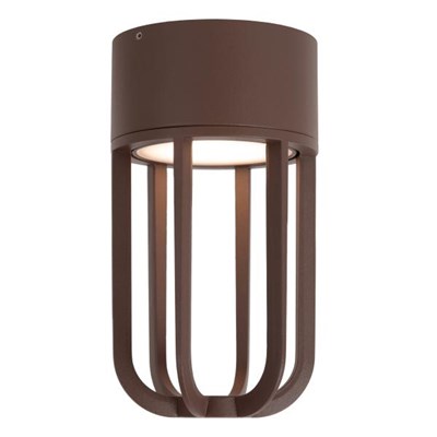 Lucide WELLS - Deckenleuchte Innen/Außen - Ø 10 cm - LED - 1x8W 2700K - IP54 - Rostfarbe | Essential