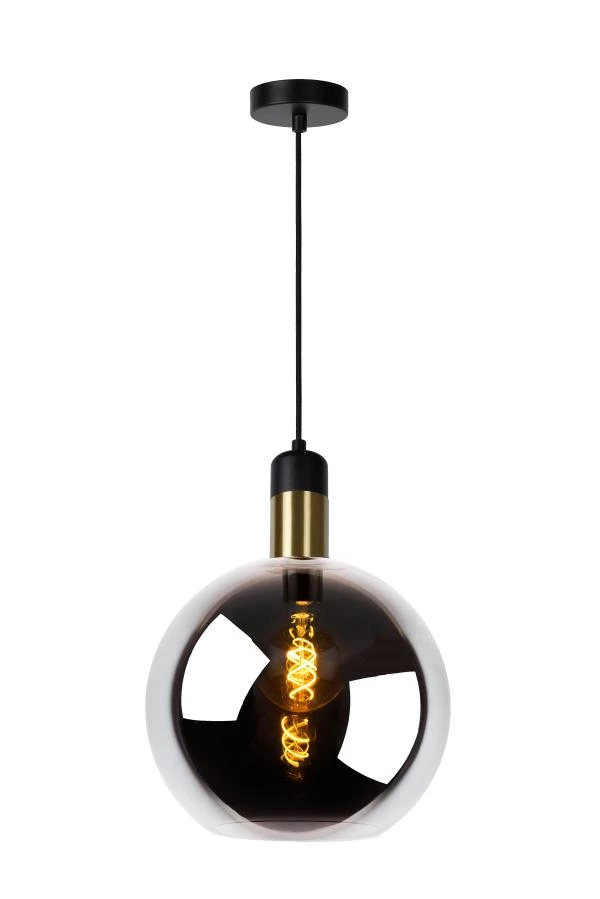Lucide JULIUS - Pendant light - Ø 28 cm - 1xE27 - Smoke Grey - turned on 5
