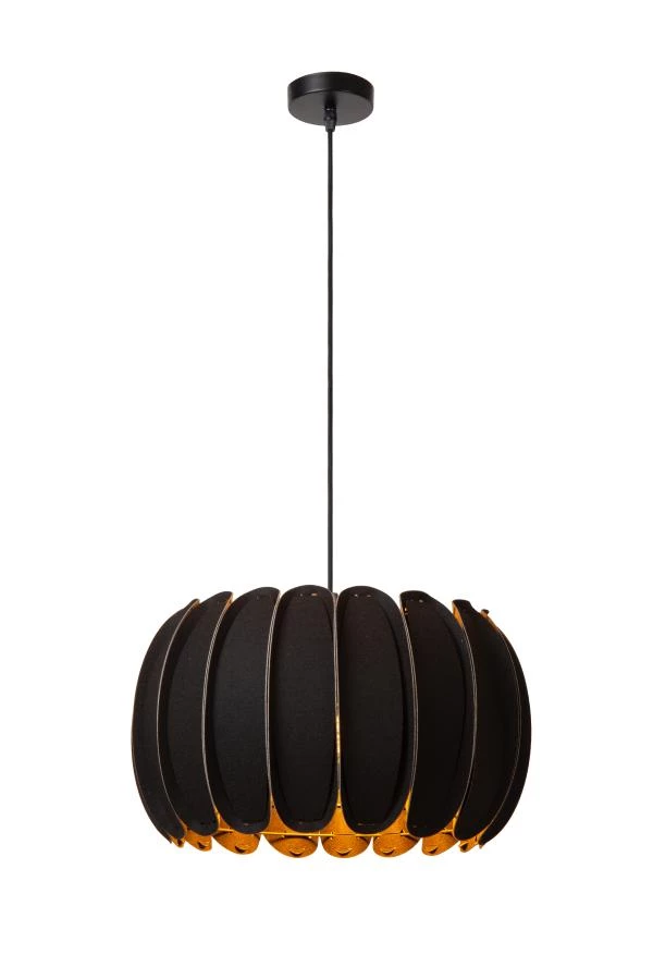 Lucide SPENCER - Pendant light - Ø 40 cm - 1xE27 - Black - turned on