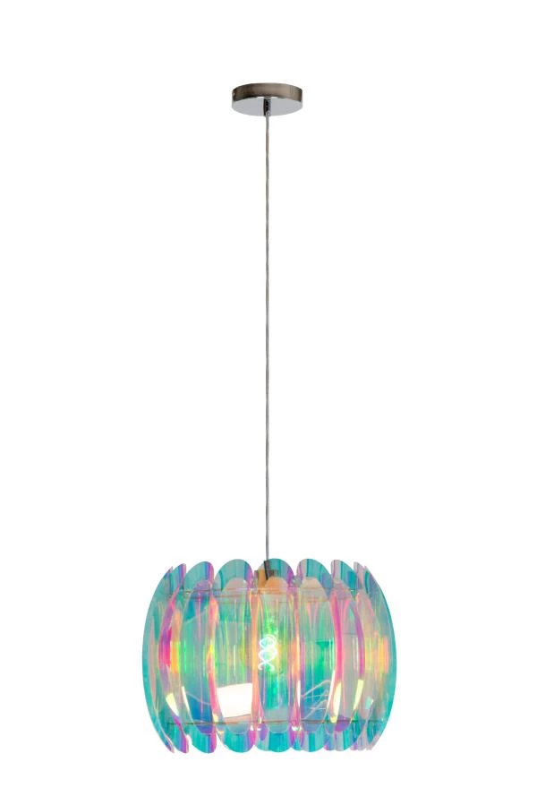 Lucide GLINSTAR - Pendant light - Ø 40 cm - 1xE27 - Multicolor - turned on 9