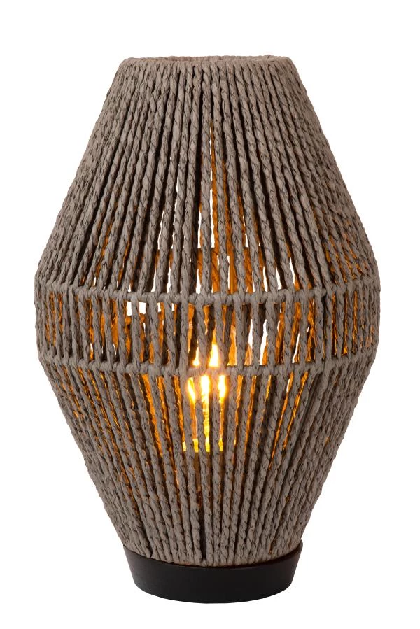 Lucide CORDULLE - Lámpara de mesa - 1xE27 - Gris - encendido 6