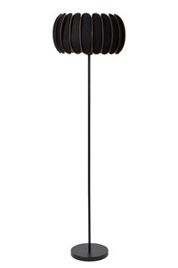 Lucide SPENCER - Lampadaire - Ø 40 cm - 1xE27 - Noir allumé