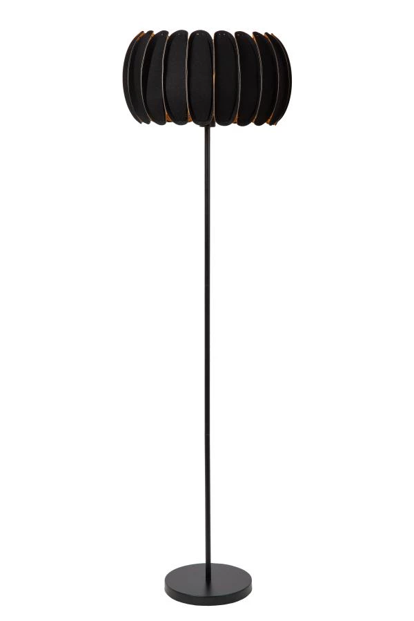 Lucide SPENCER - Lampadaire - Ø 40 cm - 1xE27 - Noir - allumé
