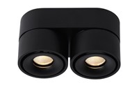 Lucide YUMIKO - Ceiling spotlight - LED Dim. - 2x10W 2700K - Black turned on