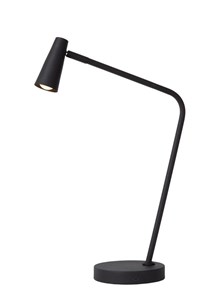 Lucide STIRLING - Lampe de bureau Rechargeable - Batterie/Piles - LED 3 StepDim - 1x3W 2700K - Noir allumé