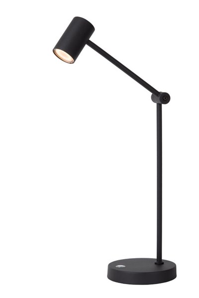 Lucide TIPIK - Lampe de bureau Rechargeable - Batterie/Piles - LED 3 StepDim - 1x3W 2700K - Noir