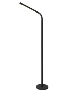 Lucide GILLY - Rechargeable Floor reading lamp - Battery pack - LED Dim. - 1x6W 2700K - Black turned on