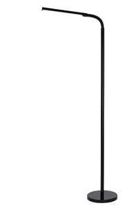 Lucide GILLY - Floor reading lamp - LED - 1x6W 2700K - Black turned on