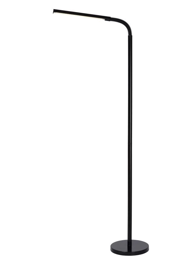 Lucide GILLY - Floor reading lamp - LED - 1x6W 2700K - Black - turned on