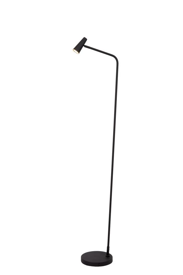 Lucide STIRLING - Oplaadbare Vloerlamp - Accu/Batterij - LED 3 StepDim - 1x3W 2700K - Zwart - aangezet
