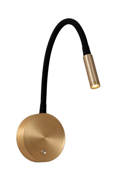 Lucide Premium ASJA - Foco de pared / Lámpara de pared Recargable - Batería/acumulador - LED 3 StepDim - 1x3W 2700K - Oro mate / Latón