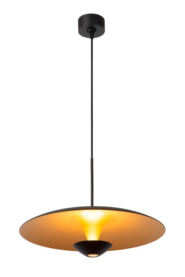 Lucide Premium KENNETH - Pendant light - Ø 40 cm - LED Dim. - 1x12W 2700K - Black - turned on