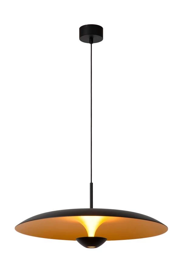 Lucide Premium KENNETH - Pendant light - Ø 60 cm - LED Dim. - 1x16W 2700K - Black - turned on