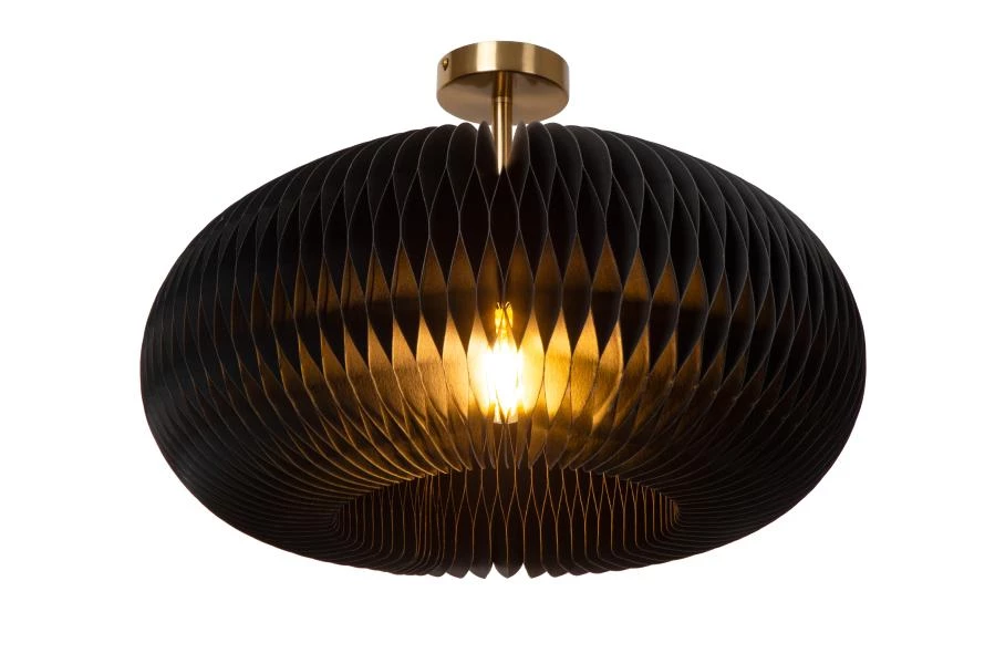 Lucide ARMONI - Deckenleuchte - Ø 52 cm - 1xE27 - Schwarz - eingeschaltet