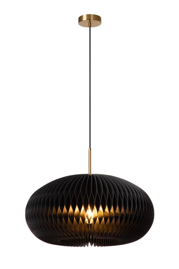 Lucide ARMONI - Pendelleuchten - Ø 52 cm - 1xE27 - Schwarz - eingeschaltet