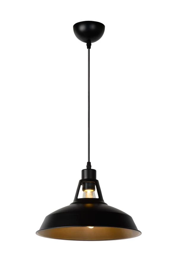 Lucide BRASSY-BIS - Pendant light - Ø 31 cm - 1xE27 - Black - turned on