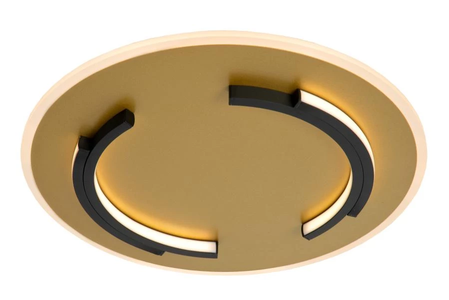 Lucide ANDREAS - Deckenleuchte - Ø 39,6 cm - LED - 1x30W 2700K - Mattes Gold / Messing - eingeschaltet 2