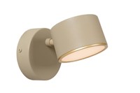 Lucide GIAN - Applique murale - LED Dim. - 1x9W 2700K - Taupe allumé 1