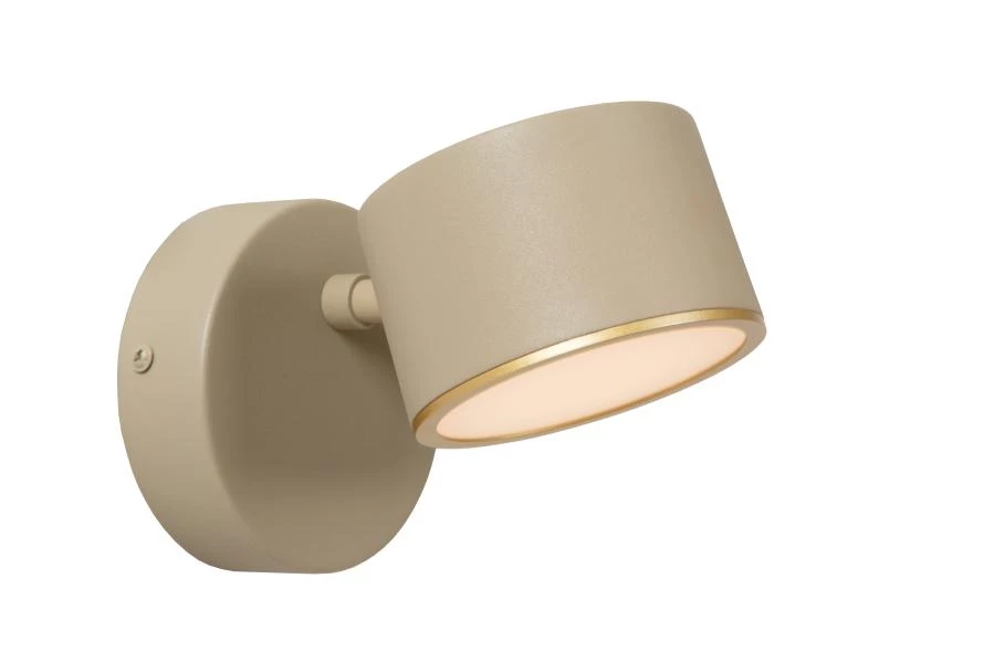Lucide GIAN - Applique murale - LED Dim. - 1x9W 2700K - Taupe - allumé 1