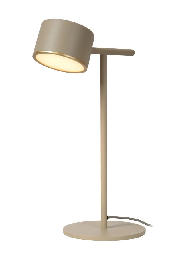 Lucide GIAN - Lámpara de mesa - LED Regul. - 1x9W 2700K - Taupe - encendido 1