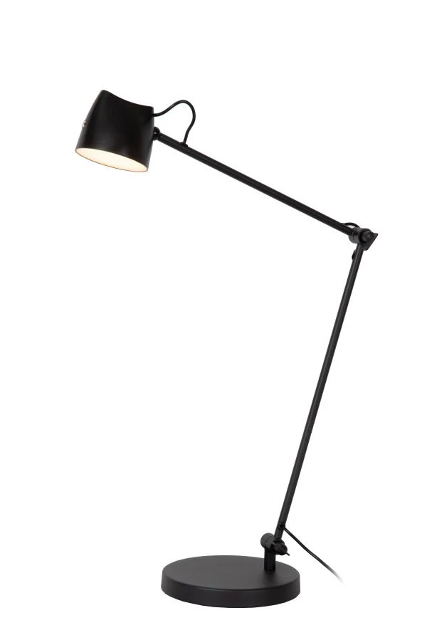 Lucide MILNE - Floor reading lamp - LED Dim. - 1x8W 2700K - Black - turned on
