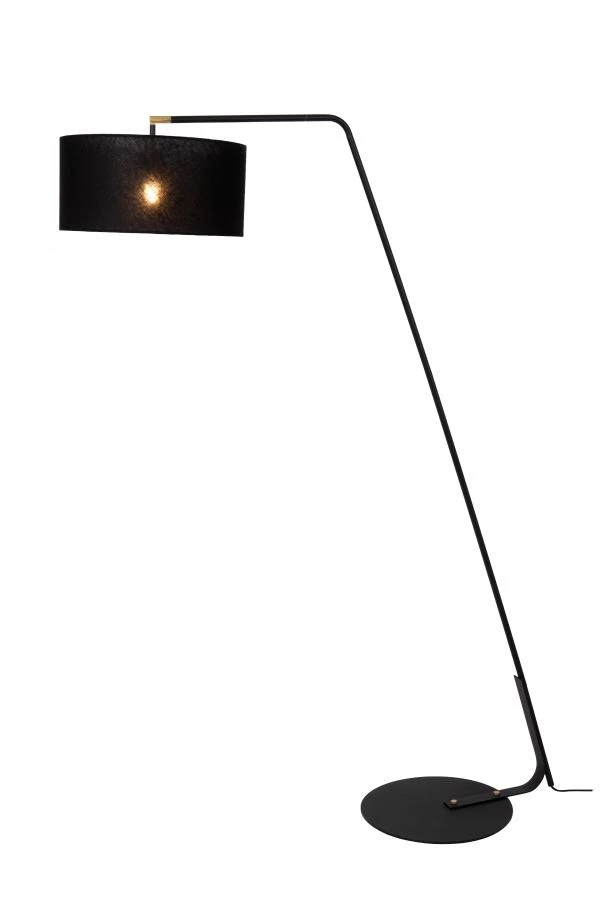 Lucide KELSO - Floor lamp - 1xE27 - Black - turned on