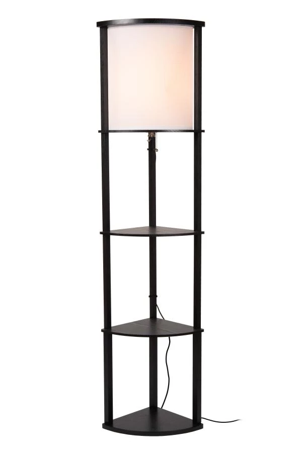 Lucide MENNO - Lámpara de suelo - 1xE27 - Negro - encendido