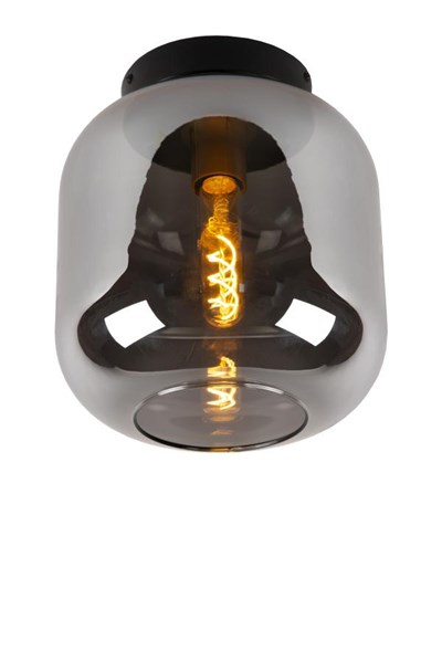Lucide JOANET - Flush ceiling light - Ø 25 cm - 1xE27 - Smoke Grey