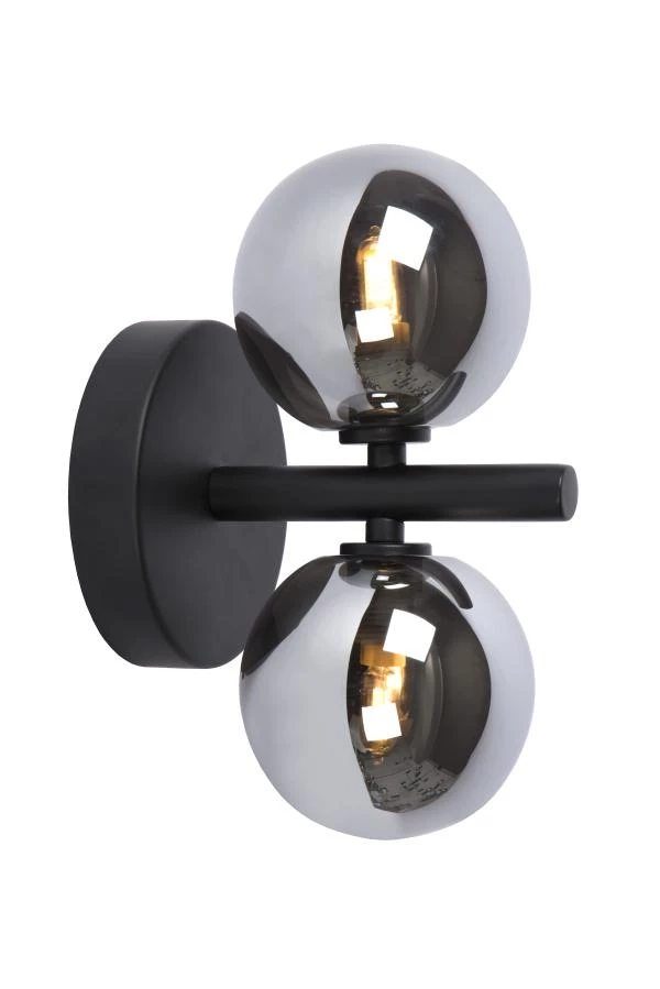 Lucide TYCHO - Lámpara de pared - 2xG9 - Negro - encendido