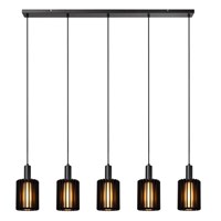 Lucide LAMBRES - Suspension - 5xE27 - Noir allumé