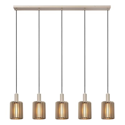 Lucide LAMBRES - Pendelleuchten - 5xE27 - Taupe