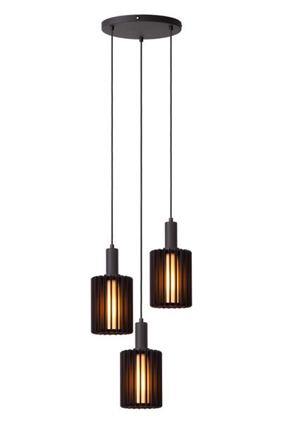 Lucide LAMBRES - Pendelleuchten - 3xE27 - Schwarz