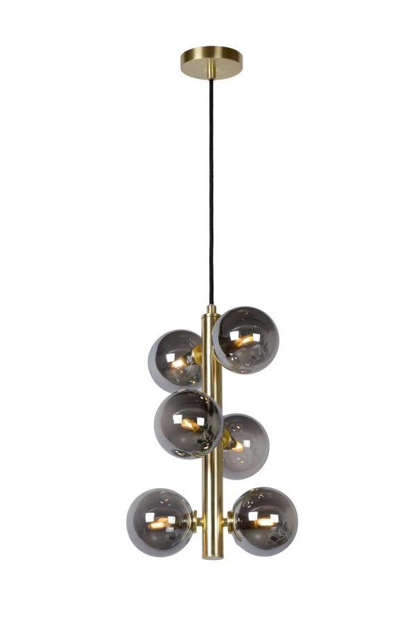 Lucide TYCHO - Hanglamp - Ø 25,5 cm - 6xG9 - Mat Goud / Messing - aangezet 2