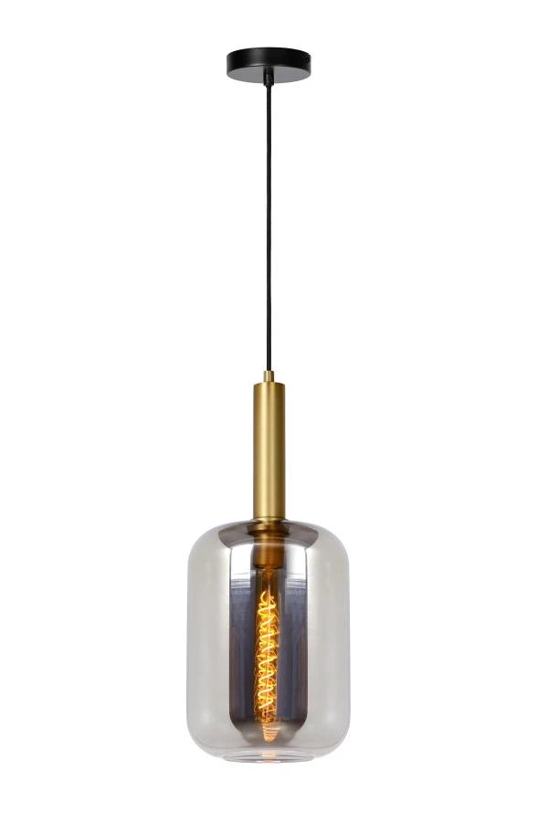 Lucide JOANET - Pendelleuchten - Ø 22 cm - 1xE27 - Rauchfarbe Grau - eingeschaltet 5